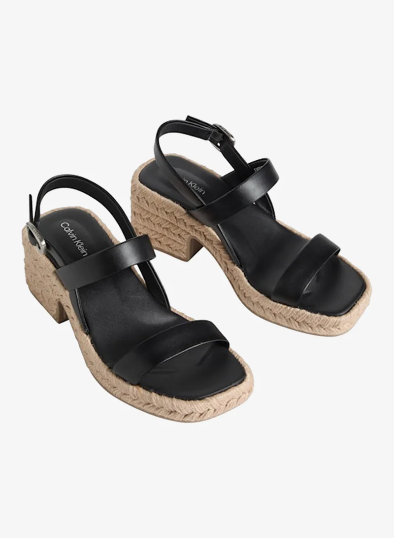CALVIN KLEIN Beta - Leather Espadrille Heeled Sandals